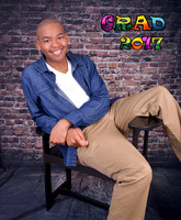 High school senior with brick background at Lawanda King Photography studio