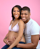 Maternity session with pink background at Lawanda King Photography studio
