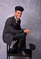 High school senior with tuxedo at Lawanda King Photography studio