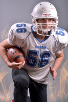 Senior boy in football uniform for sports-themed graduation photo shoot at Capitol Christian Academy