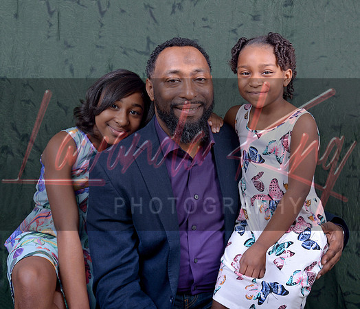 Girl dad with two daughters at Lawanda King Photography studio