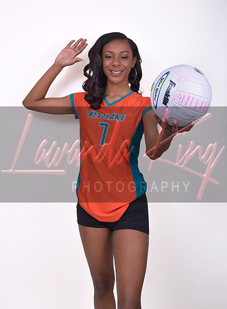 High school senior volleyball player during studio session at Lawanda King Photography