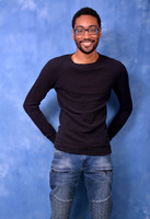 Sky blue abstract background of professional male at Lawanda King Photography studio in Waldorf, MD