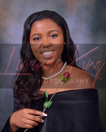High school senior with black drape at Lawanda King Photography studio