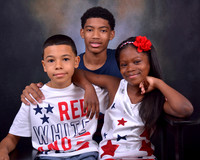 Children in studio portrait session abstract background at Lawanda King Photography