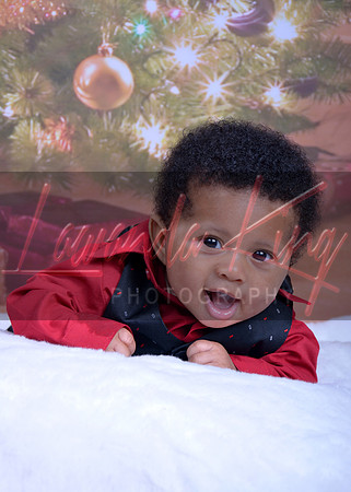Infant Christmas mini session in studio at Lawanda King Photography